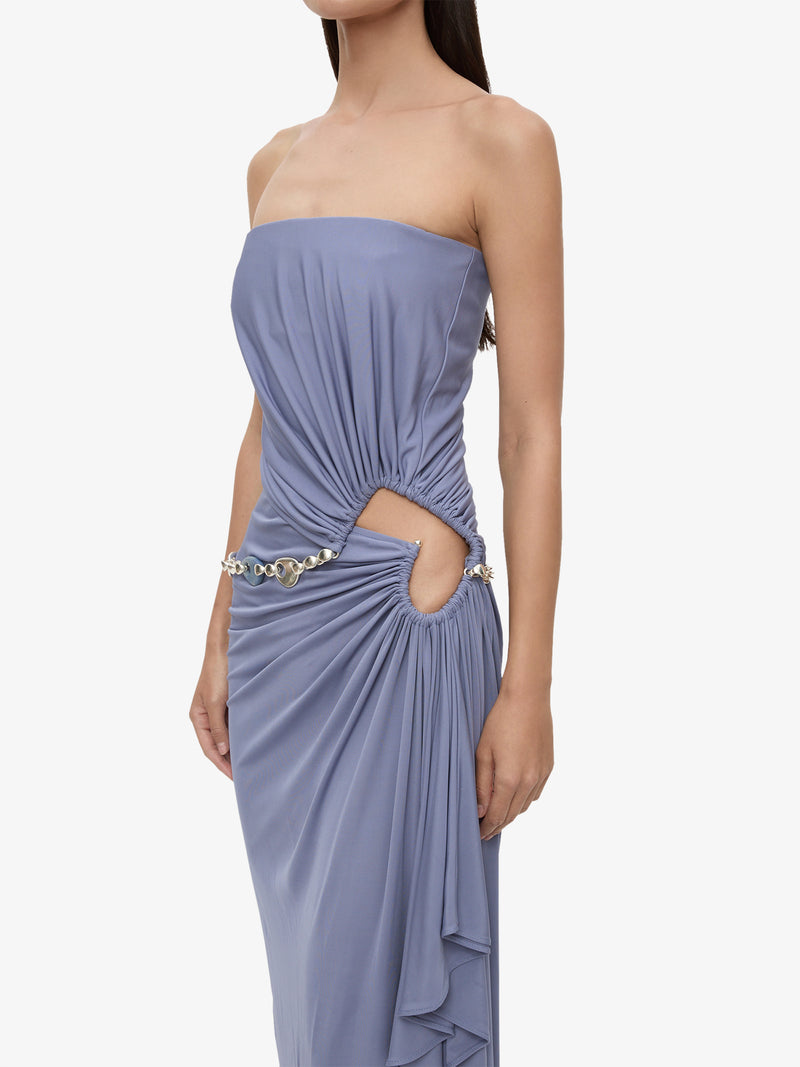 Crystal Cable Chain Strapless Gown - Image 3