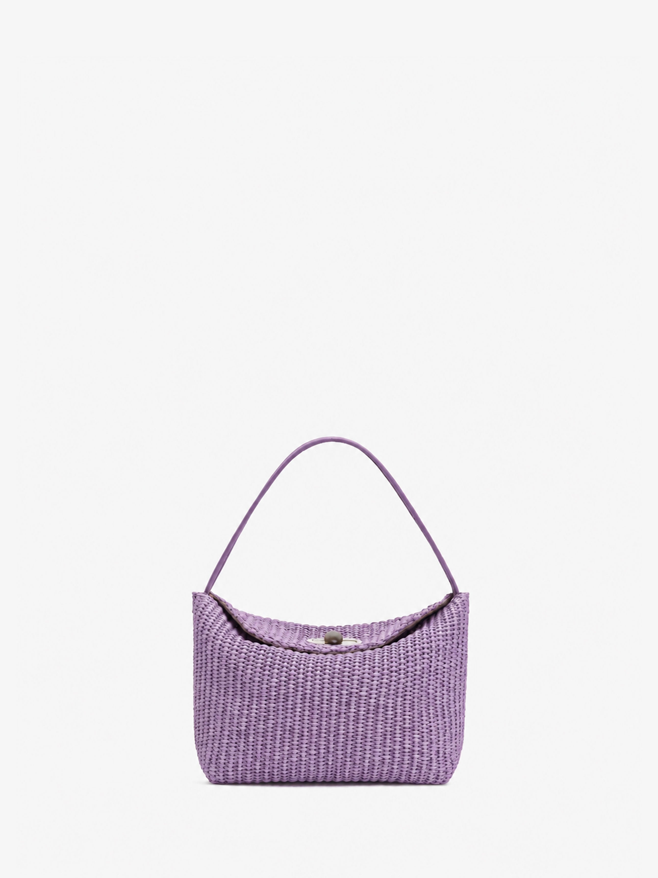 Turnlock Raffia Mini Bag