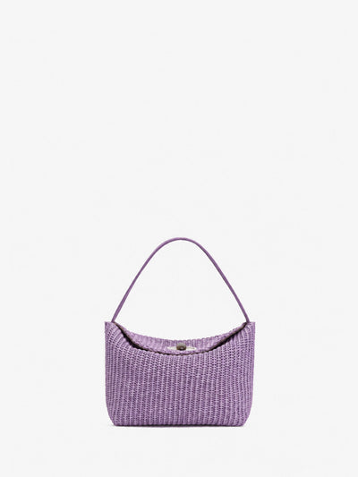 Turnlock Raffia Mini Bag