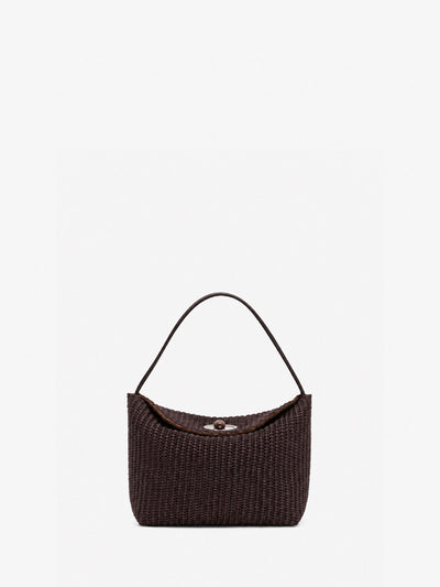 Turnlock Raffia Mini Bag