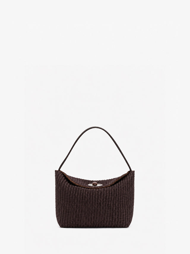 Turnlock Raffia Mini Bag