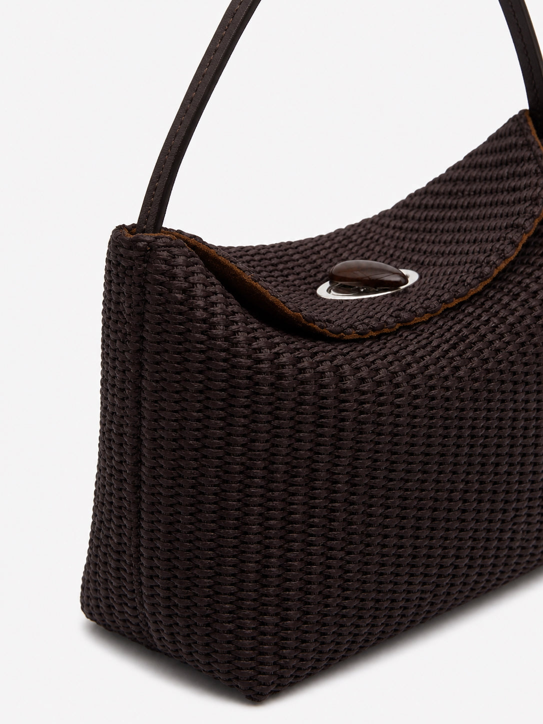 Turnlock Raffia Mini Bag