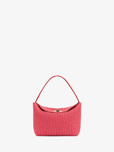 Turnlock Raffia Mini Bag