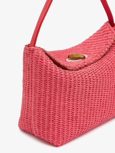 Turnlock Raffia Mini Bag