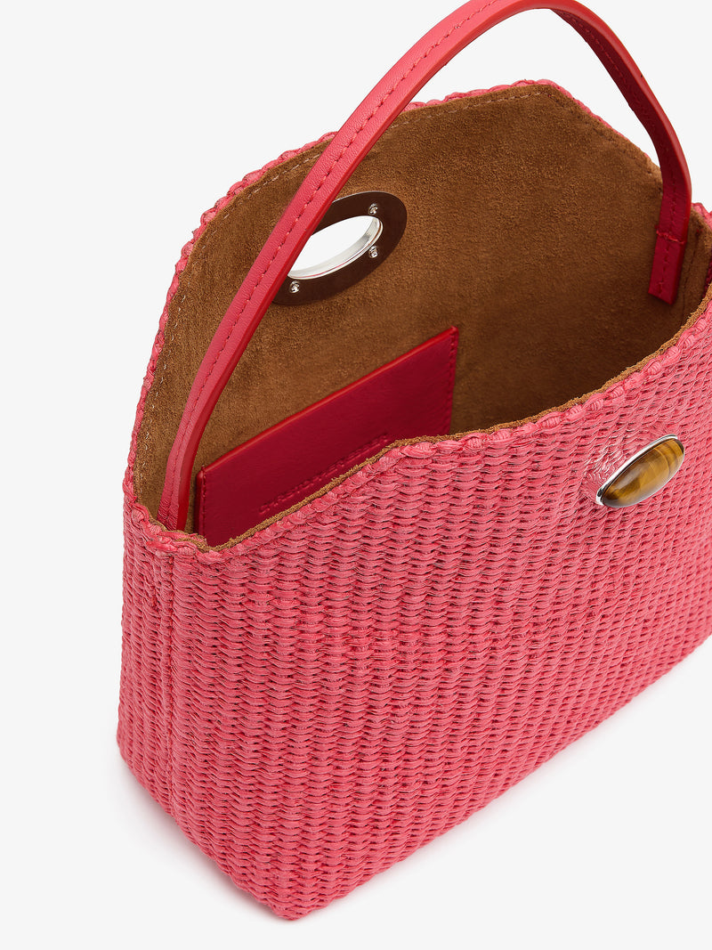 Turnlock Raffia Mini Bag - Image 4