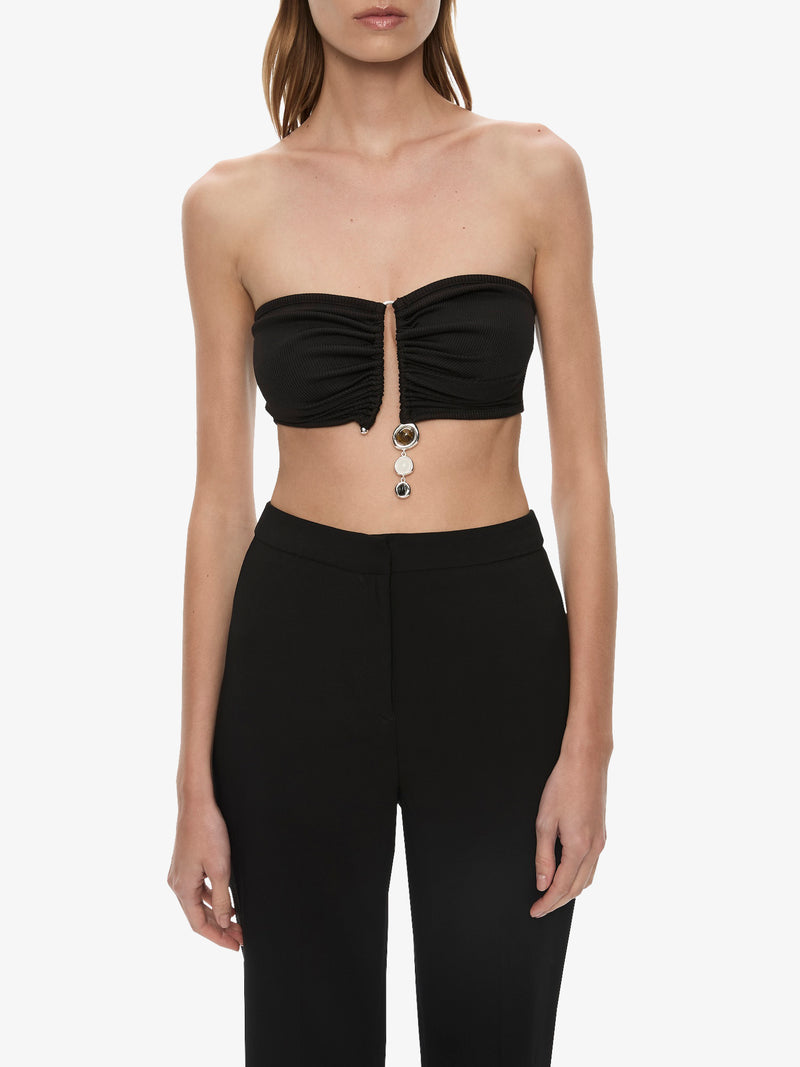 Droplet Crystal Pendant Ruched Bandeau - Image 4