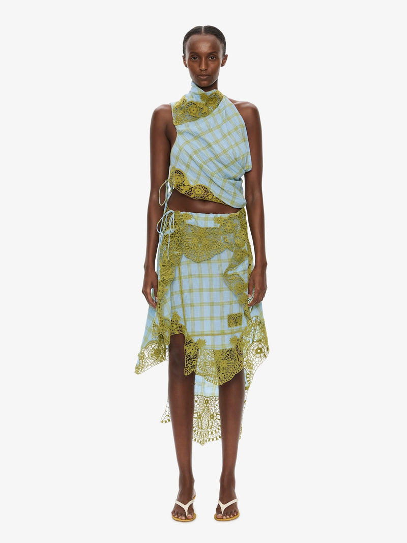 Embroidered Handkerchief Envelope Midi Skirt - Image 1