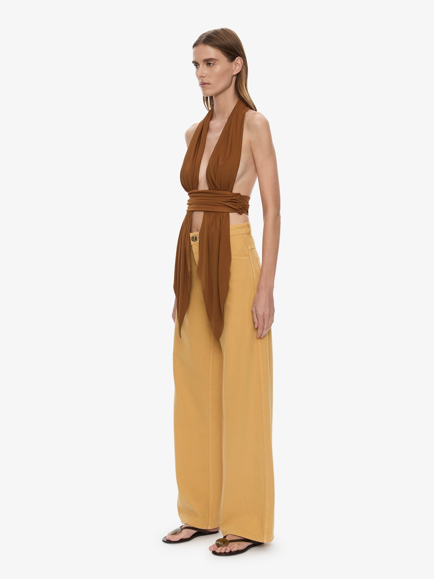 Scarf Draped Halter Top