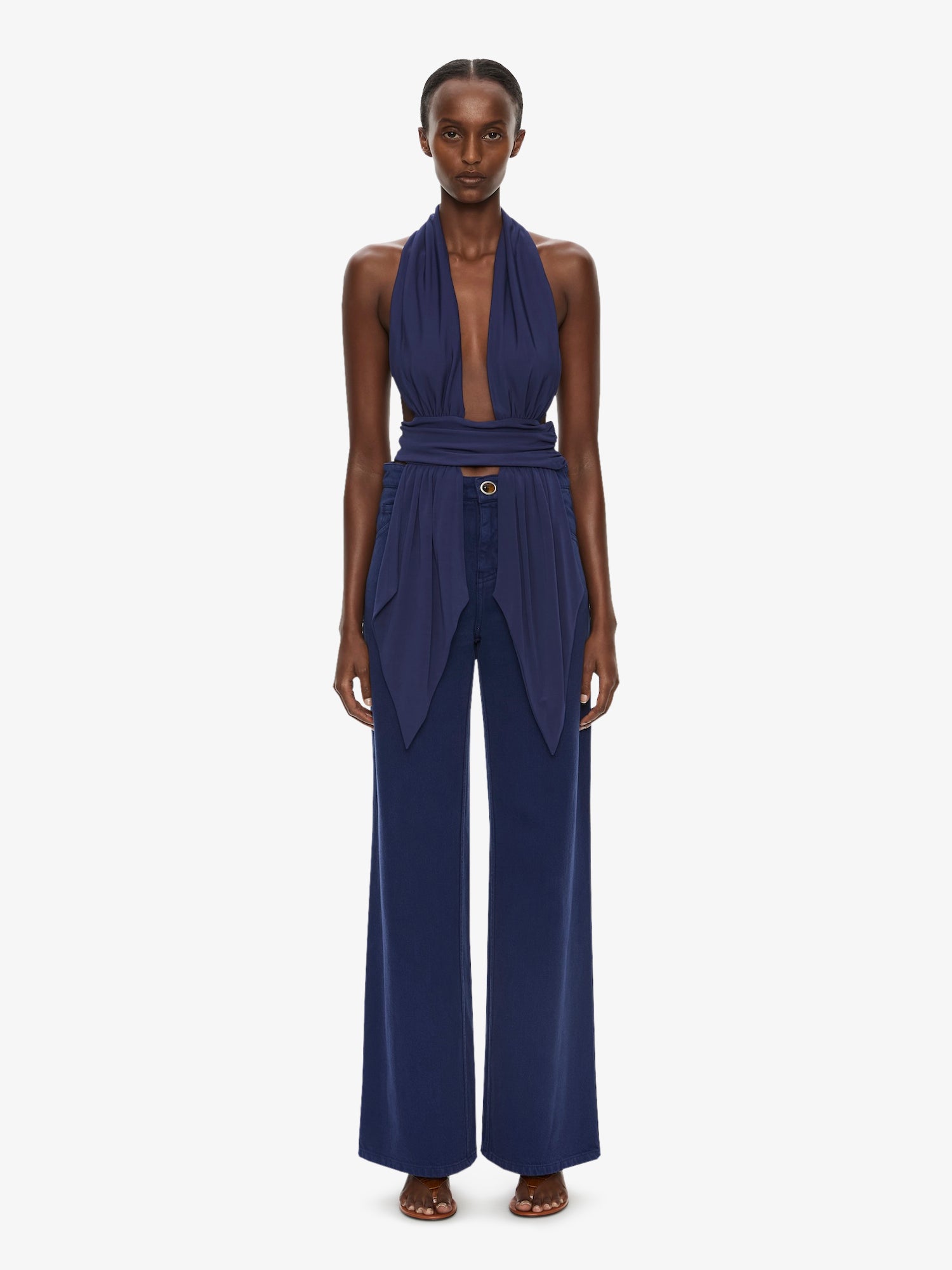 Scarf Draped Halter Top