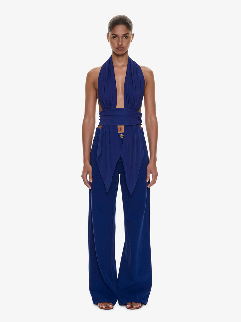 Scarf Draped Halter Top - Image 2