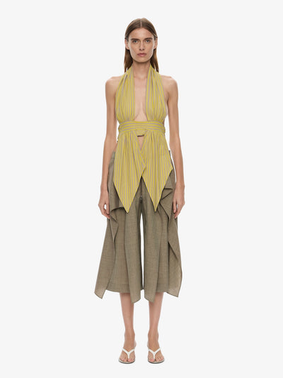 Scarf Draped Halter Top