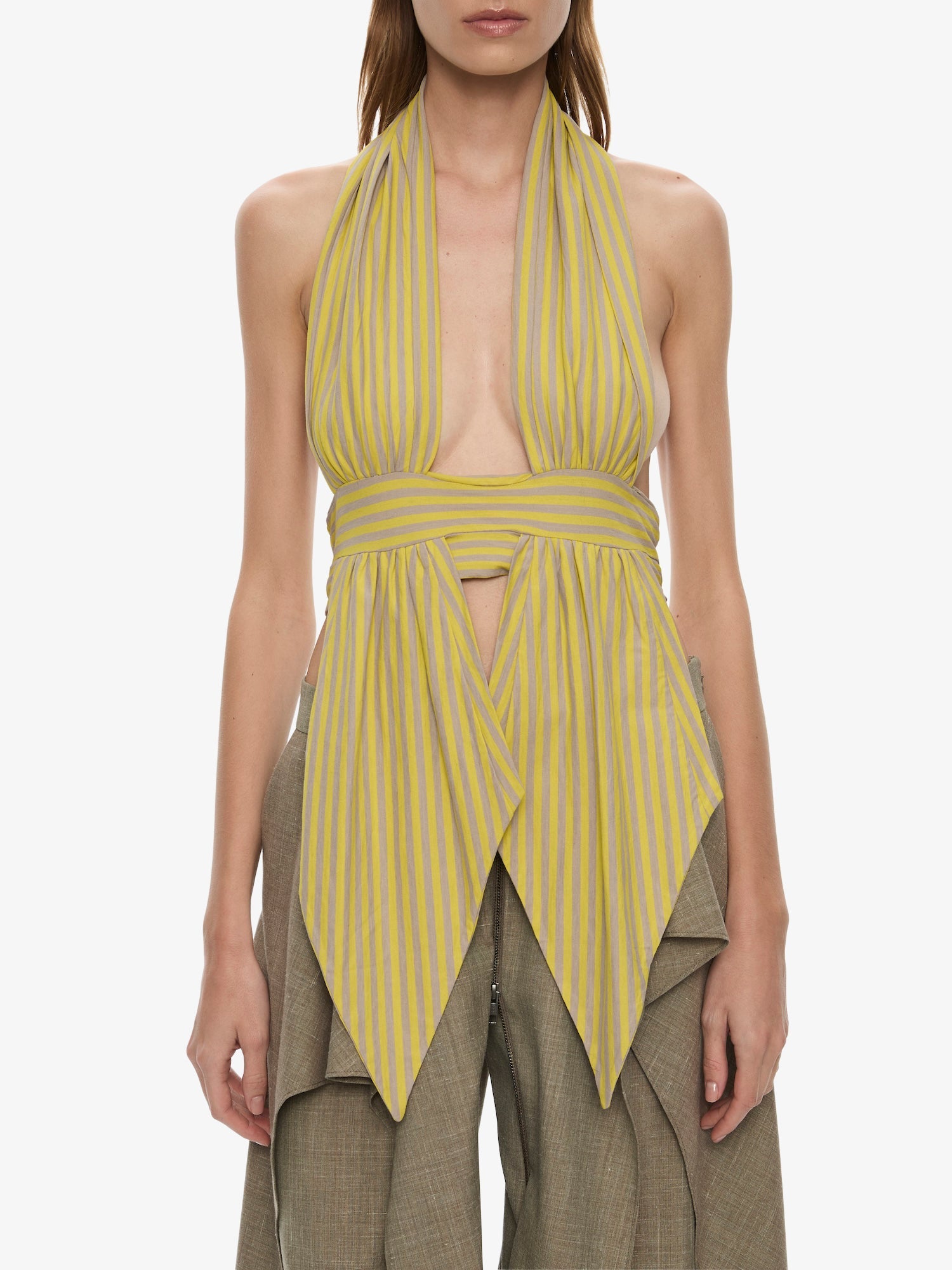 Scarf Draped Halter Top