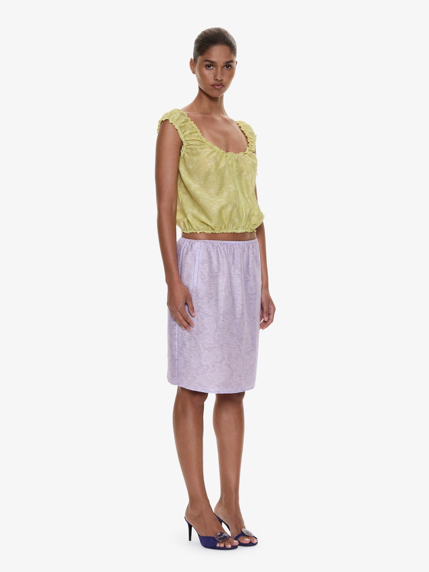 Light Leak Jacquard Slip Skirt