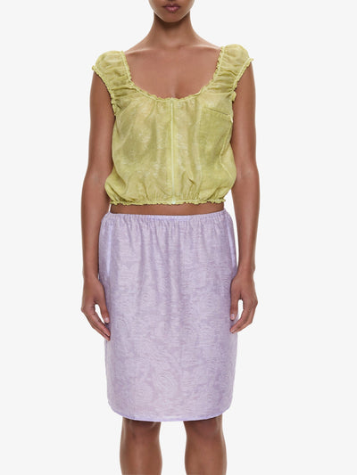 Light Leak Jacquard Zip Up Top