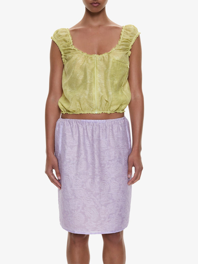 Light Leak Jacquard Zip Up Top