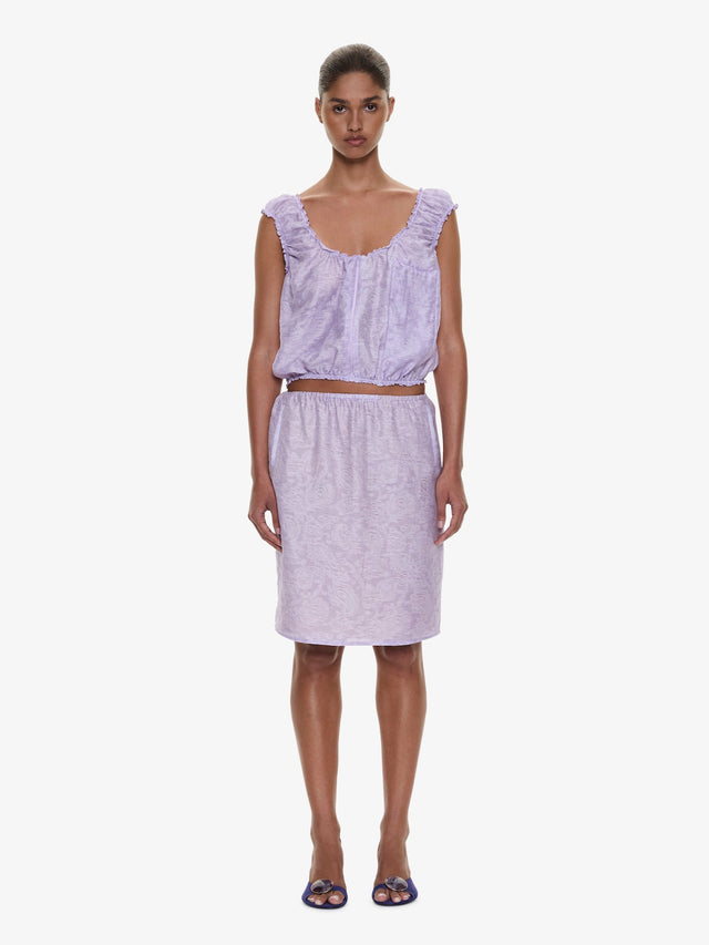 Light Leak Jacquard Zip Up Top