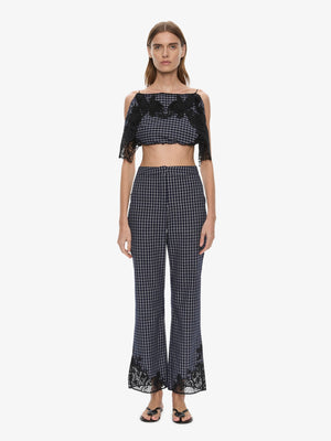 Maya Embroidered Handkerchief Trouser