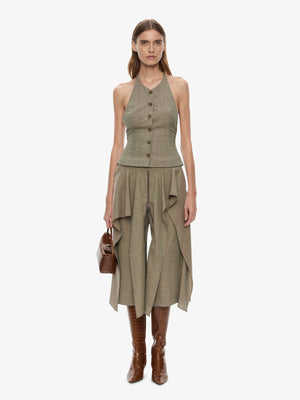 Tropical Wool Split Trouser Skirt