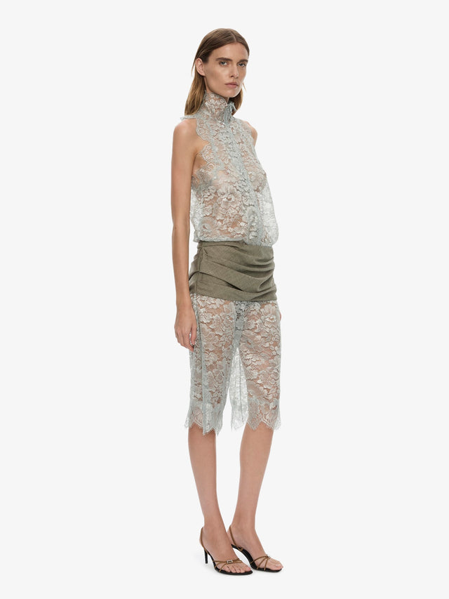 Moonlit Patina Lace Cummerbund Shorts