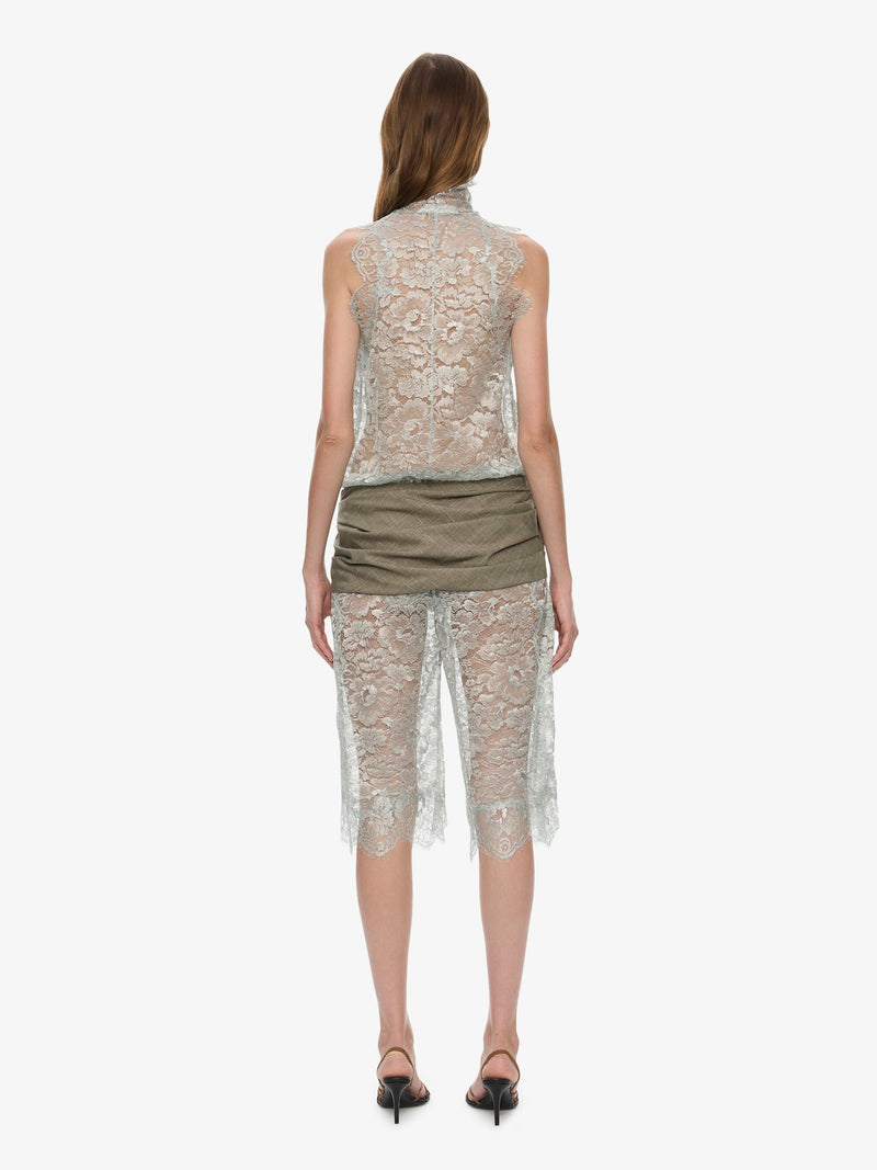 Moonlit Patina Lace Cummerbund Shorts - Image 4