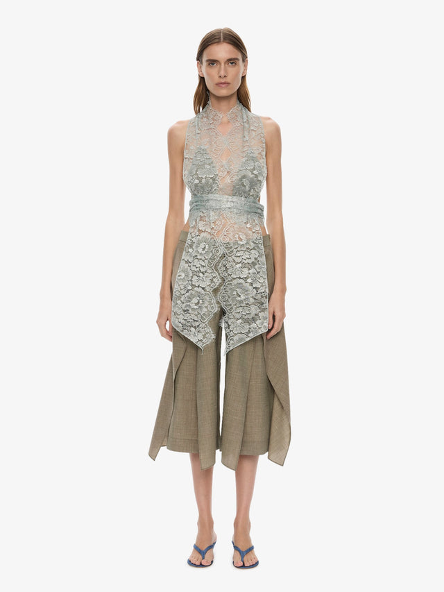 Moonlit Patina Lace Scarf Top