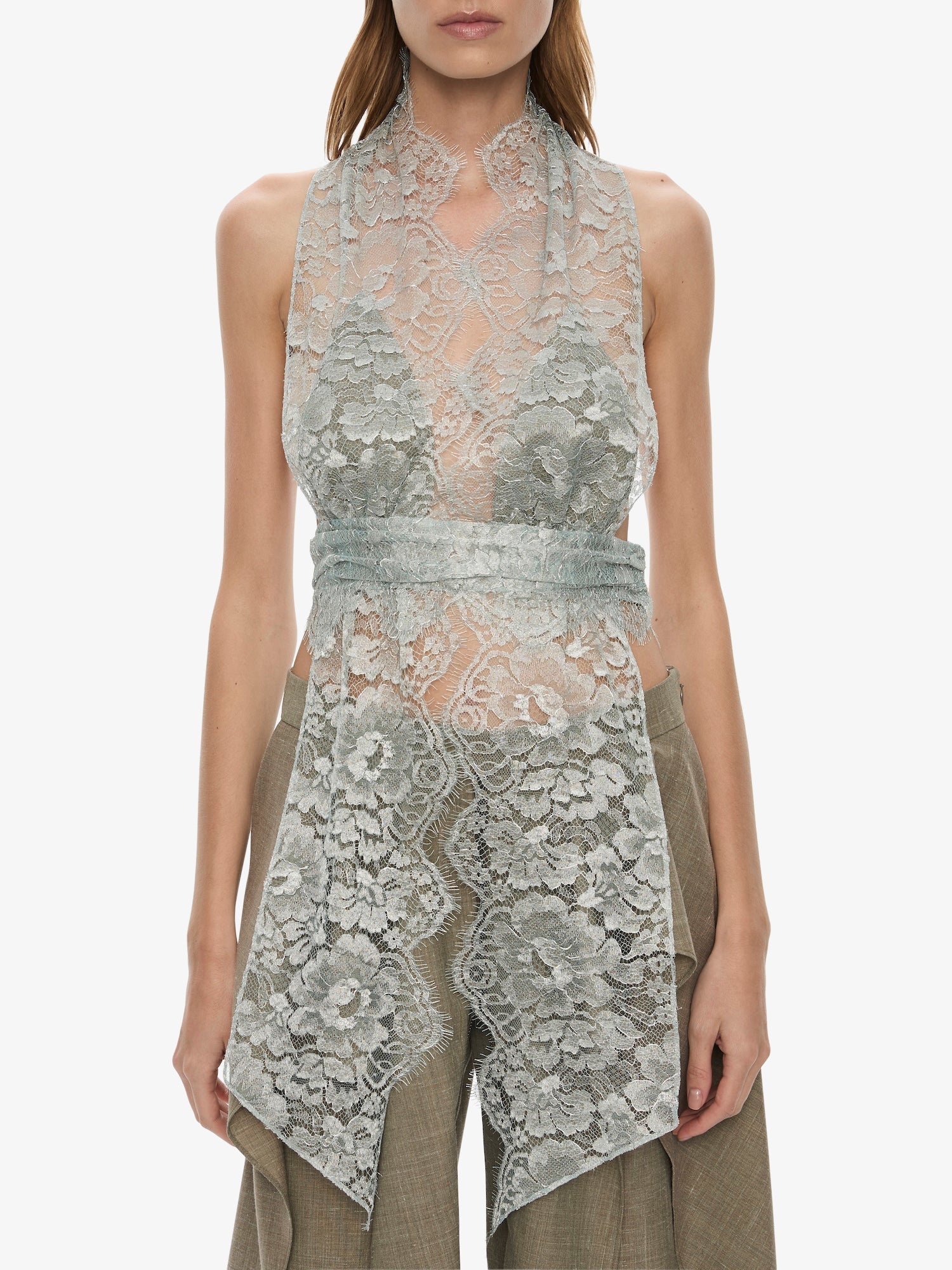 Moonlit Patina Lace Scarf Top