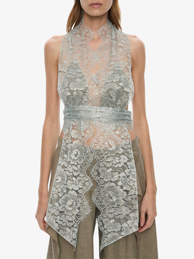 Moonlit Patina Lace Scarf Top