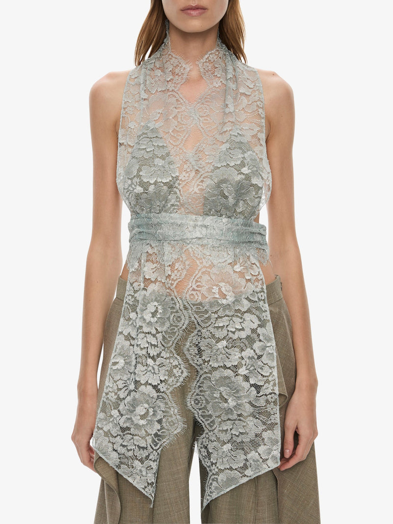 Moonlit Patina Lace Scarf Top - Image 4