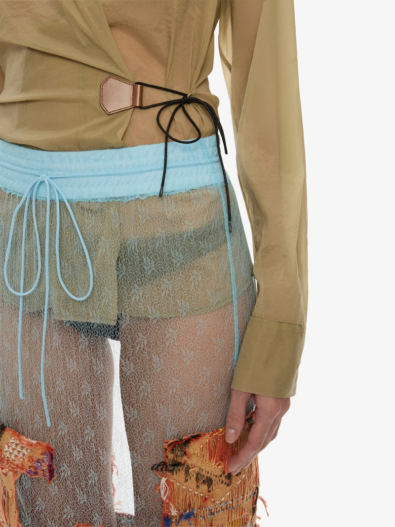 Kirk Mottled Sheer Leather Tie Shirt - Image 5