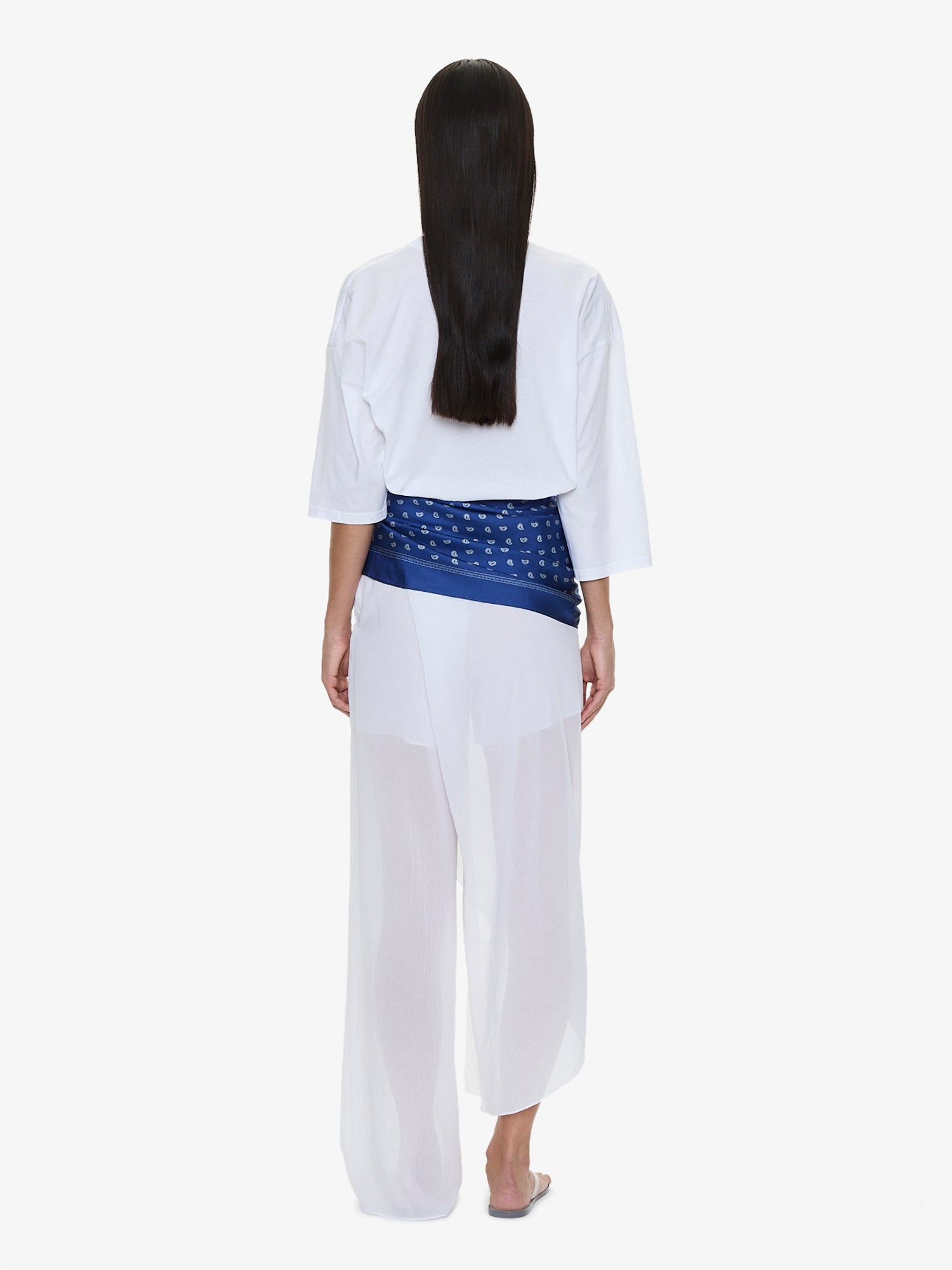 Draped Skirt Cotton Trouser