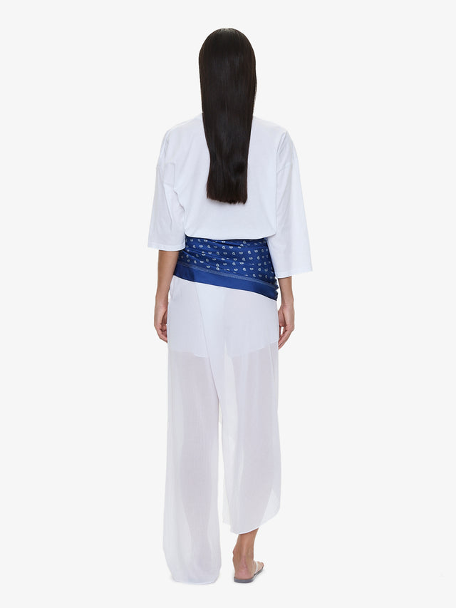 Draped Skirt Cotton Trouser