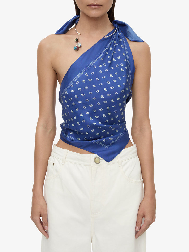 Bandana Scarf Tie Top - Image 5