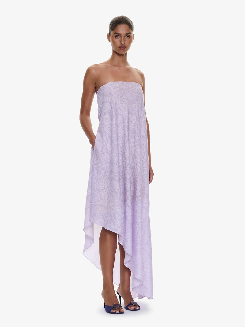 Light Leak Jacquard Cascade Strapless Dress - Image 2