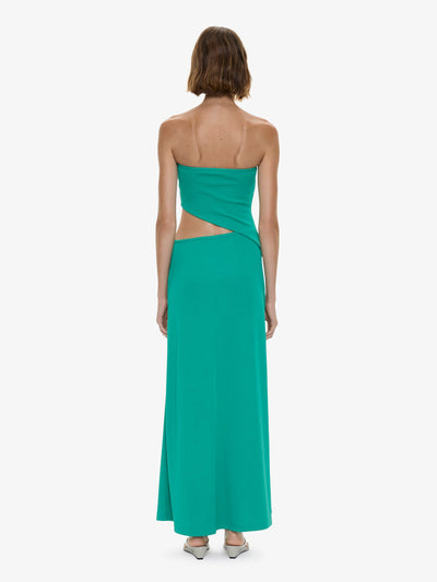 Droplet Crystal Pendant Strapless Dress