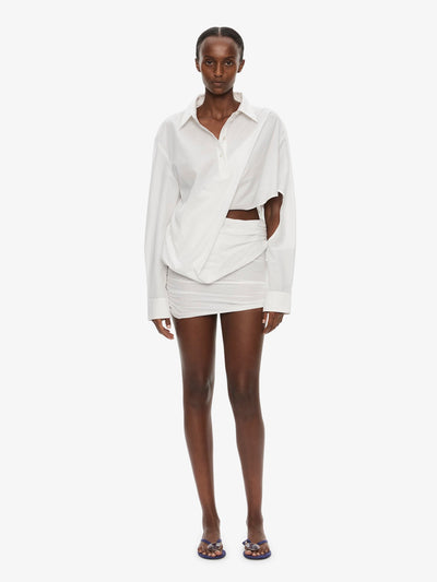 Aiba Draped Shirt Dress