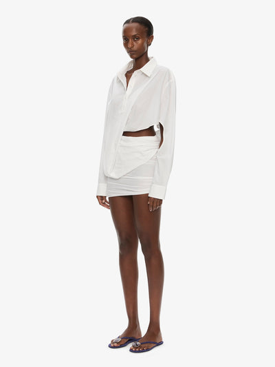 Aiba Draped Shirt Dress