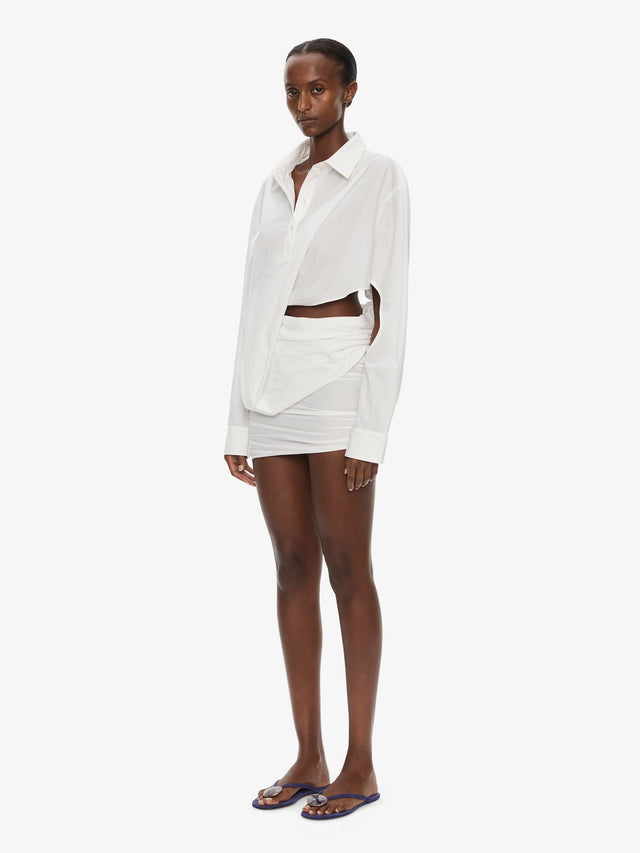 Aiba Draped Shirt Dress