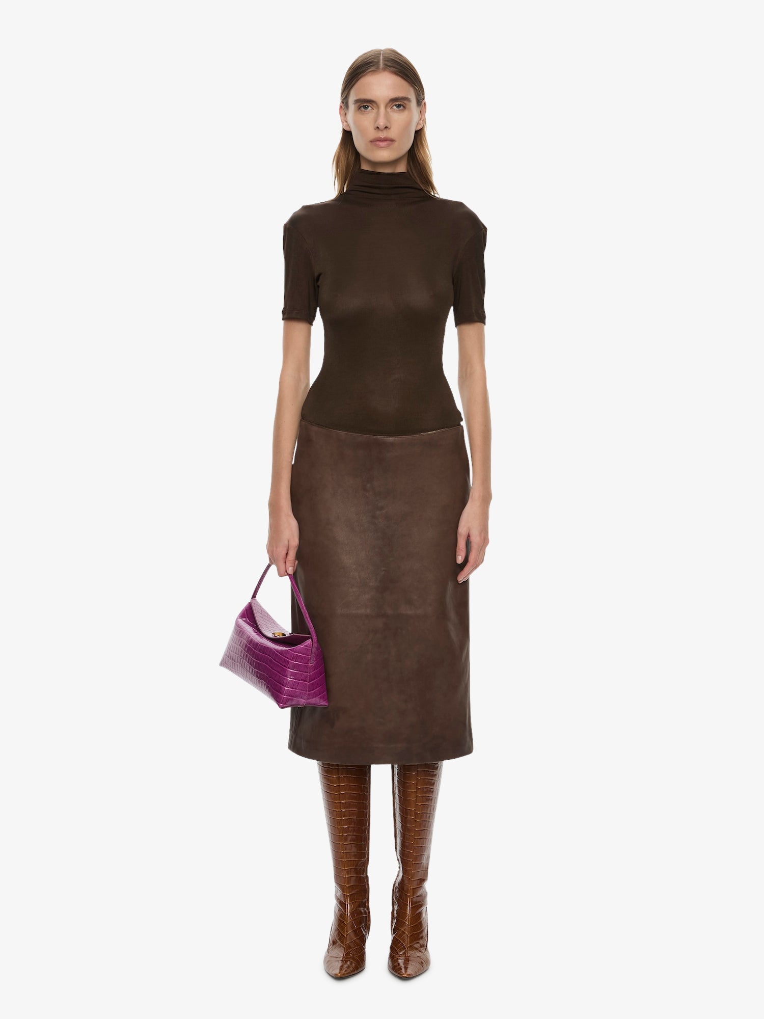 Redux Ribbed Leather Tee Dress