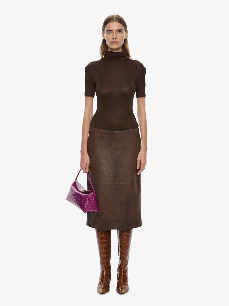 Redux Ribbed Leather Tee Dress - Image 1