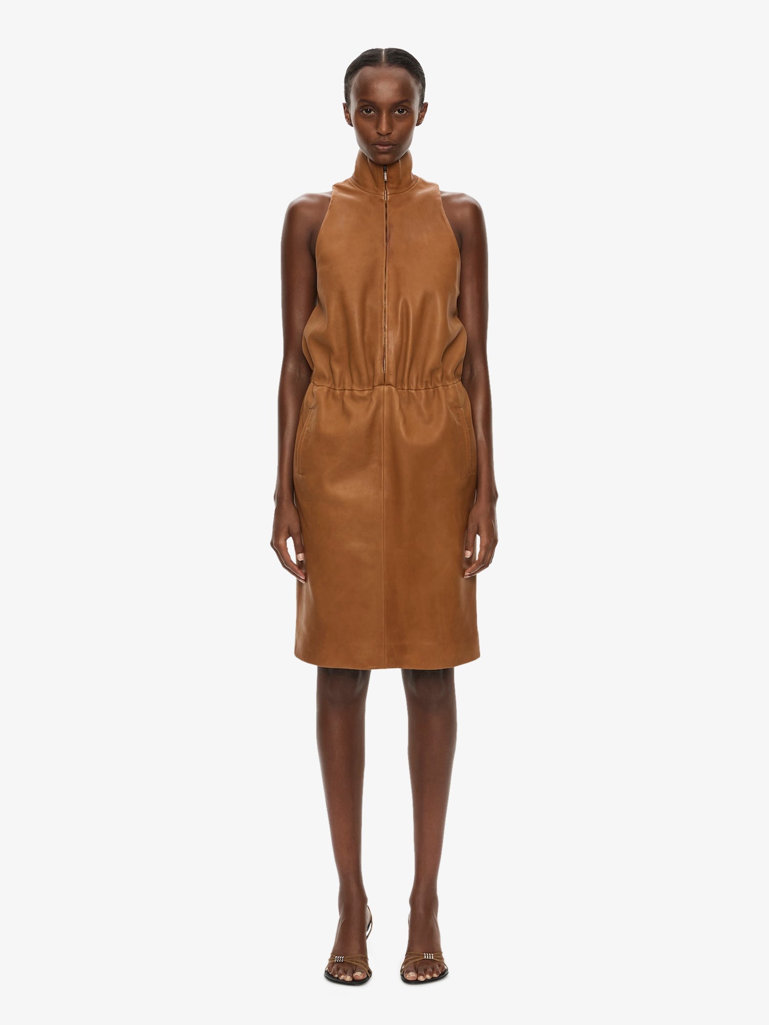 Dannie Leather Zipped Dress