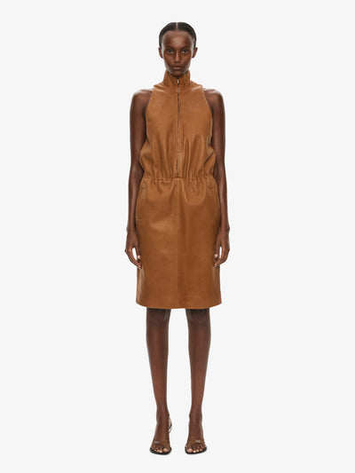 Dannie Leather Zipped Dress