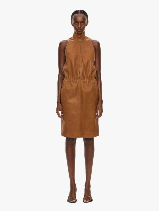 Dannie Leather Zipped Dress