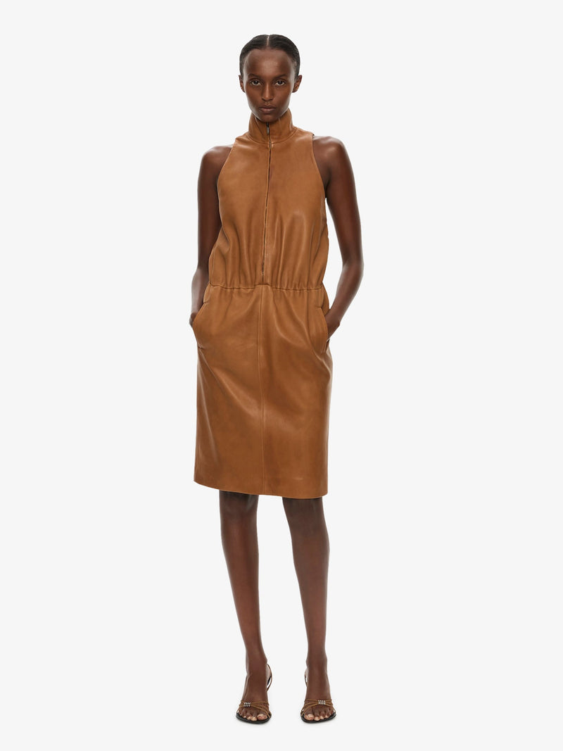 Dannie Leather Zipped Dress - Image 5