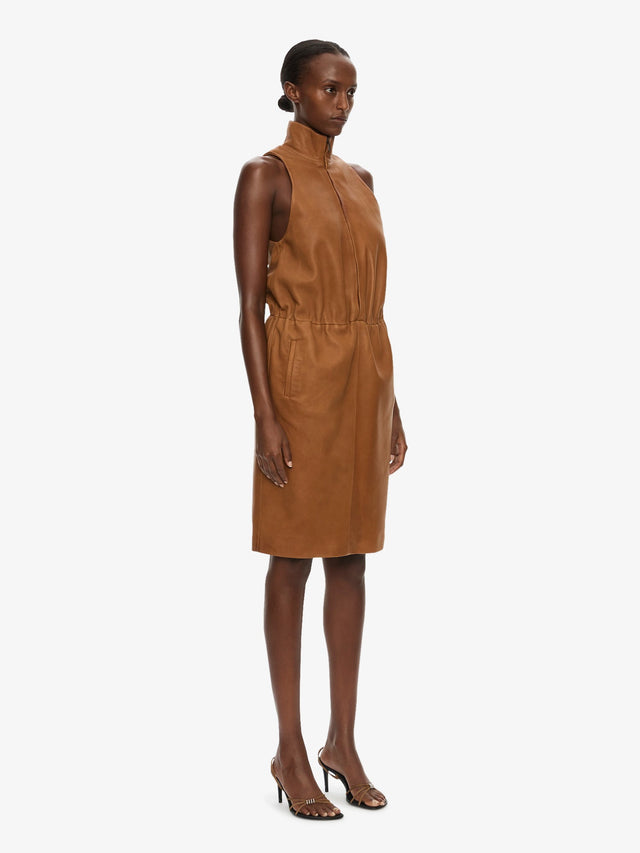 Dannie Leather Zipped Dress