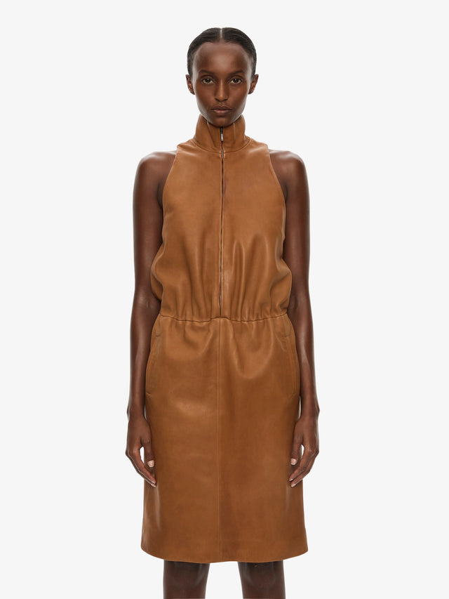 Dannie Leather Zipped Dress