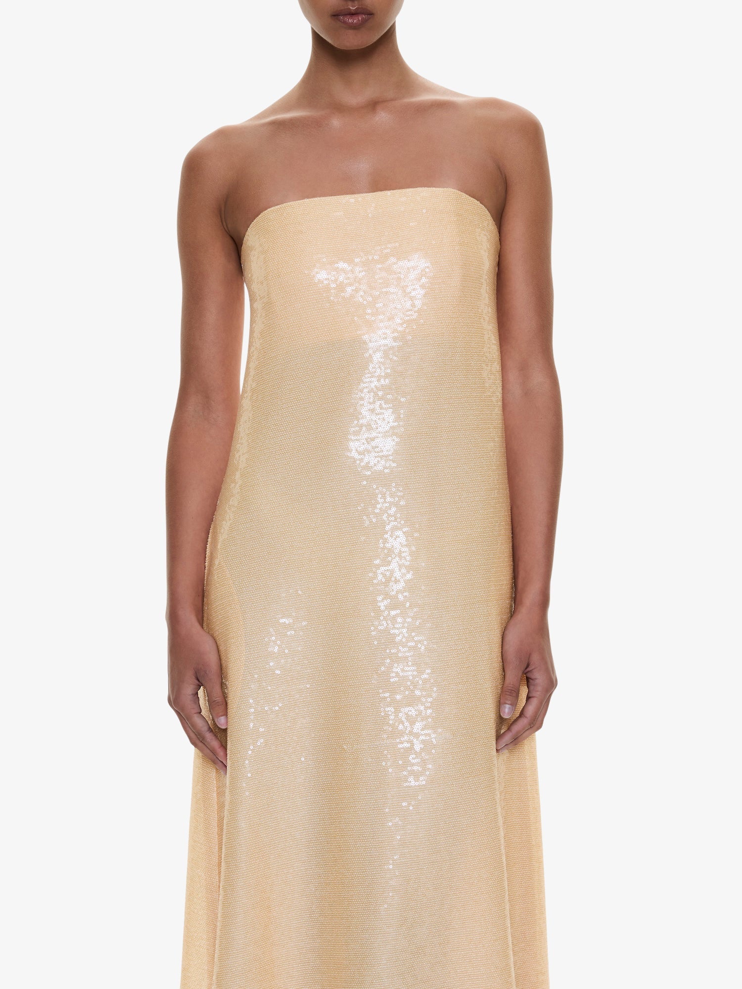 Opaline Sequin Strapless Gown