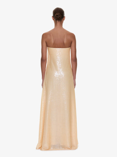 Opaline Sequin Strapless Gown