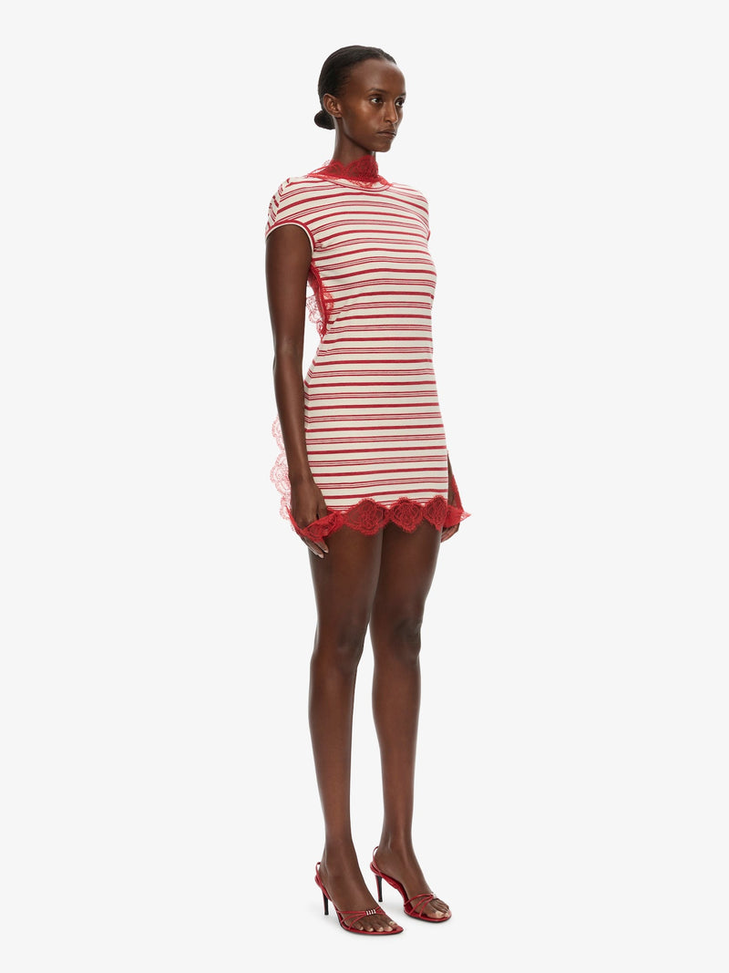 Stripe Jersey Lace Trimmed Tee Dress - Image 3