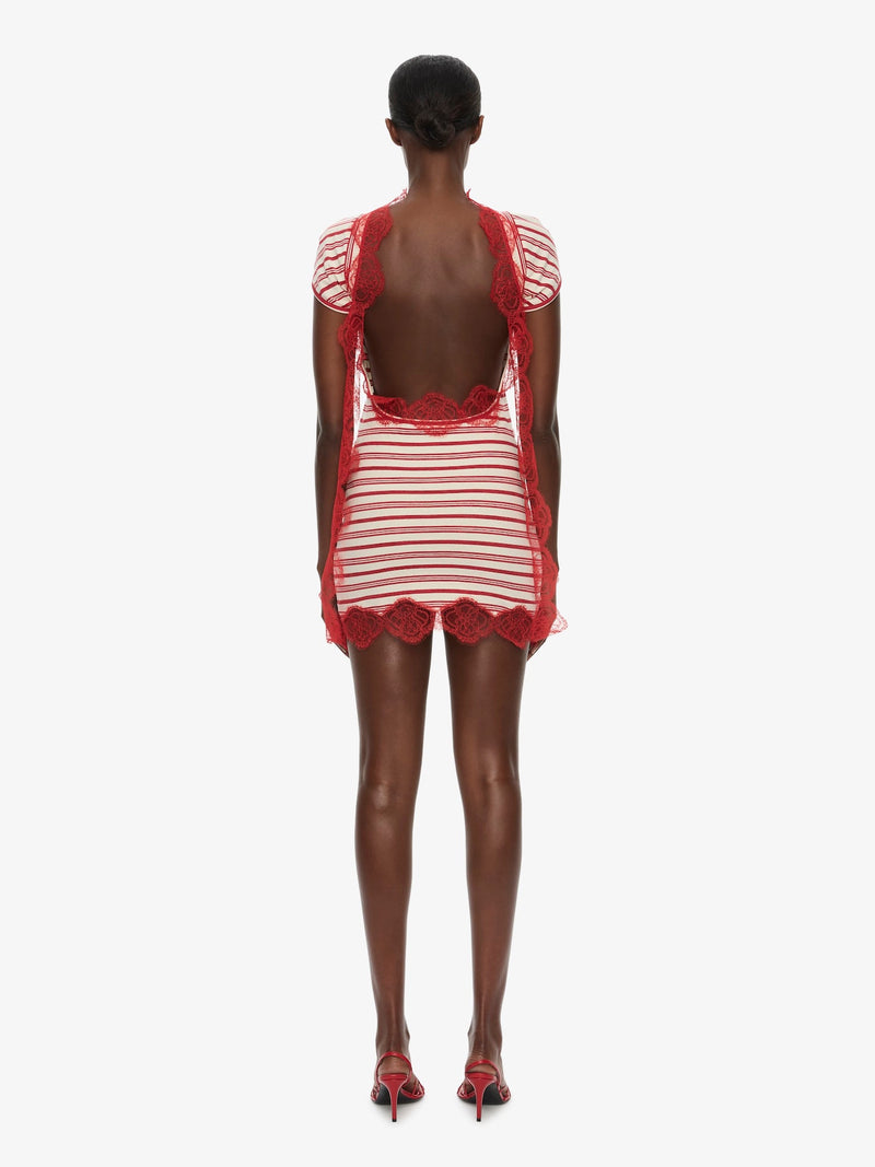 Stripe Jersey Lace Trimmed Tee Dress - Image 2