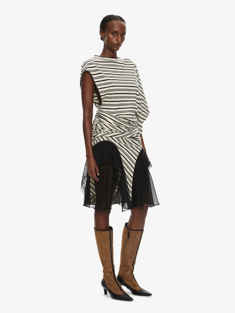 Striped Jersey Panelled Tee Dress - Image 2